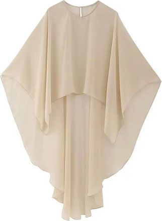 Generic Summer Womens Wear with Sunscreen Loose Round Neck Asymmetric Cloak Coat Cape Dress Women Shawl Capes-230632-2KQ-One size