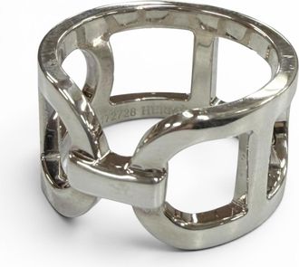 Herm&egrave;s Silver Silver 925 Band Ring (Pre-Owned)