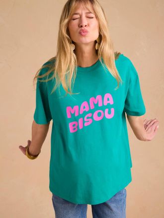 Envie de Fraise Bio-Kollektion: Umstands-T-Shirt mit Print Mama bisou ENVIE DE FRAISE gr&uuml;n