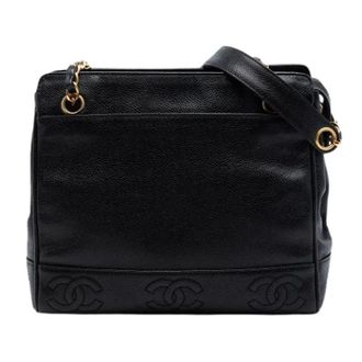 Chanel Pre-owned Shoulder Bags, female, Black, Size: ONE SIZE Pre-owned Vintage Caviar Leather Tote