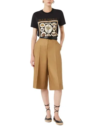 Max Mara Curiosities Print Cotton Jersey T-Shirt - Black