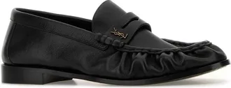 Saint Laurent Mens Black Leather Loafers Nero Mocassini