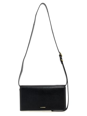 Jil Sander Black Leather Crossbody Womens Bag