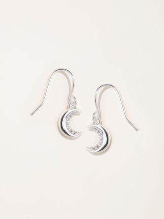 Fat Face FatFace Moon Drop Earrings in Silver Tone
