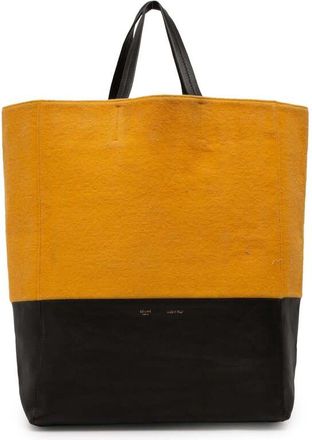 Celine Pre-owned Celine Small Bicolor Suede and Calfskin Vertical Cabas Tote Ladies F-UP-0152