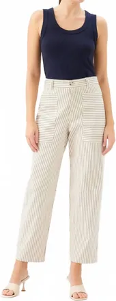 Fifteen Twenty Womens Sondra Barrel Leg Pants In Cream With Black
