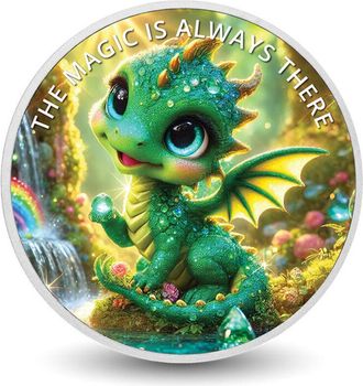 OEM La Magia Siempre Est&aacute; Ah&iacute;: Moneda De Plata De 1 Oz De Emerald The Rainbow Guardian