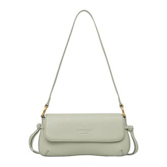 Twinset Bolso de Hombro de Piel con Lazos - Bags - Mujer - Verde - ONE SIZE