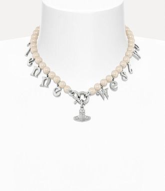 Vivienne Westwood Leanne Necklace Platinum-light-creamrose-pearl Platinum-light-creamrose-pearl Women