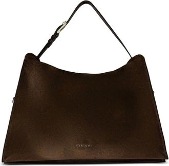 Orciani Trinity Peach grote su&egrave;de schoudertas - Bruin