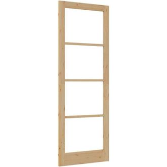 vidaXL Vidaxl - Puerta Interior Con Vidrio Marr&oacute;n 83 X 232 Cm