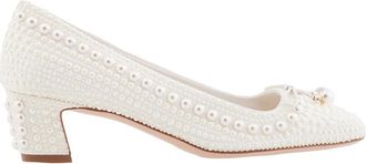 Jimmy Choo London Elme 45 Pearl Embellished Pumps, Brand Size 36 ( US Size 6 )