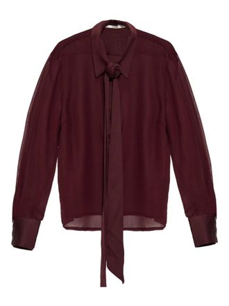 Gestuz floral-appliqu&eacute; blouse - women - Recycled Polyester - 38 - Red