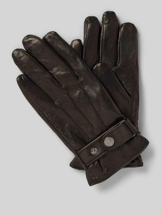 Eem Fashion Fingerhandschuhe aus Schafsleder mit Riegel in Black, Gr&ouml;&szlig;e XL