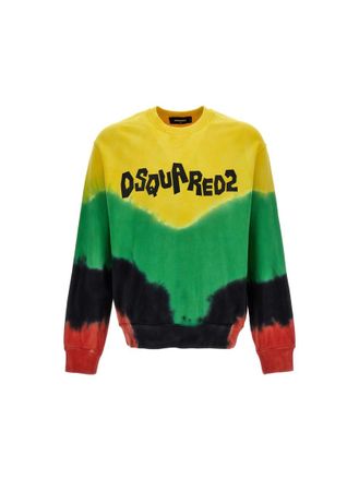 Dsquared2 Multicolor Tie-Dye Crew Neck Sweatshirt