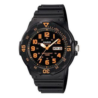 Casio Sports Waterproof Shockproof Mens Black/Orange Analog MRW-200H-4B
