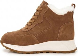 Cesare Gaspari Platte Zool Winterlaarzen - Dames - Winterlaarzen - Bruin - 40 EU - Wol - Schoenen