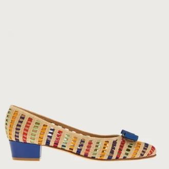 Ferragamo Ferragamo Vara Crochet-Knit Pumps, Size 7 C