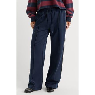 Good American The Track Pant Wide Leg Pants in New Navy002 at Nordstrom, Size X-Small
