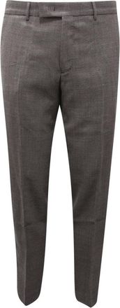 PT01 Pt01, Broeken, Heren, Grijs, L, Wol, Wollen broek met micro patroon