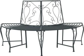 vidaXL Banco De &Aacute;rbol 4-n&uacute;mero De Plazas 160 X 80 X 89 Cm Acero Vidaxl