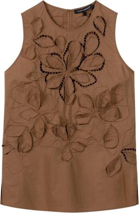 Luisa Cerano Blouse- donker terracotta - Dames - Tops zonder mouwen - Bruin - S - Katoen - Tops