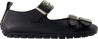 Simone Rocha Ballerina Shoes, female, Black, 3 UK, Black Leather Ballerina Buckle Grip