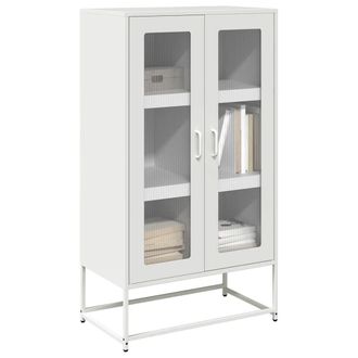 Berkfield Home Highboard White 68x39x123 cm Steel | Size: 68 x 39 x 123 cm