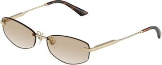 Jimmy Choo London Rimless Oval Zonnebril - Dames - Zonnebrillen - Geel - 57 MM - Accessoires