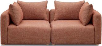 TOV Furniture Tov Furniture Hangover Sedona Red Textured Fabric Modular Loveseat