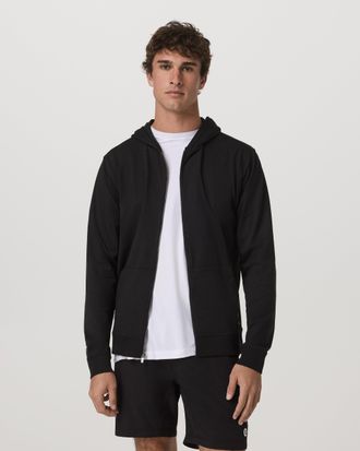 Vuori Clothing Coronado Full Zip Hoodie 2.0 | Black Heather | Medium
