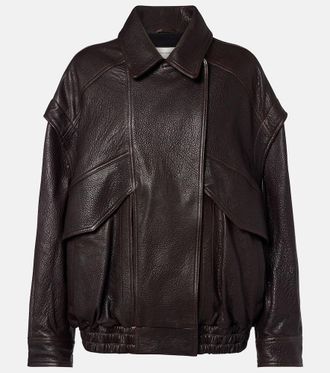 Nour Hammour Micah leather bomber jacket
