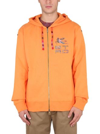 Etro Orange Graphic Hood Sweatshirts