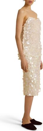 Marina Moscone Camisole w/ Paillette in Ivory at Nordstrom, Size X-Small