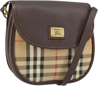Burberry Pre-owned Cross Body Bags, female, Multicolor, Size: ONE SIZE Pre-owned Canvas Shoulder Bag