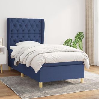 vidaXL Vidaxl - Cama Box Spring Con Colch&oacute;n Tela Azul 80x200 Cm
