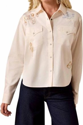 Ariat Asheville Embroidered Snap Shirt In Sea Salt