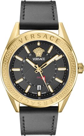 Versace V-Code GMT Leather Watch
