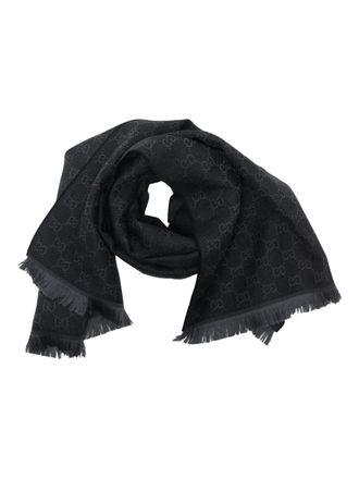 Gucci GG-motif fringed scarf - Black