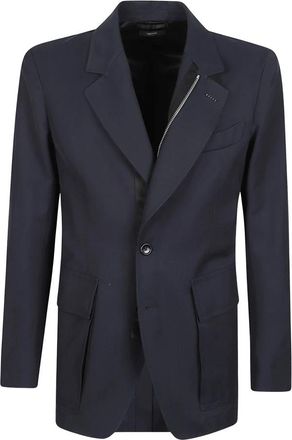 Tom Ford High Density Twill Sartorial Zip Blazer - Heren - Blazers - Blauw - L - Katoen - Jassen