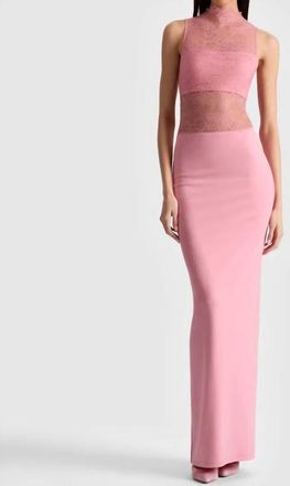 Alice & Olivia Nichol Sleeveless Lace Maxi Dress In Rose