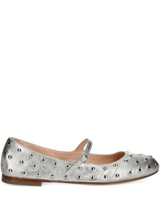 AGL Milly Strap ballet flats - women - Calf Leather/Calf Leather/Rubber - 39 - Silver