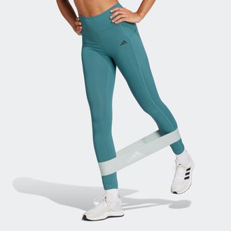 adidas Trainingstights ADIDAS PERFORMANCE OPTIME RIB 7/8-LEGGINGS, Damen, Gr. XL, N-Gr, preloved teal, Obermaterial: 79% Polyester, 21% Elasthan, 7/8-L&auml;nge, 