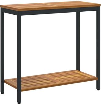 vidaXL Outdoor Table with Storage Natural and black 80 x 35 x 75 cm vidaXL