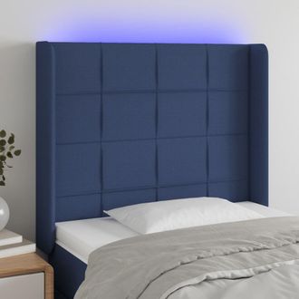 vidaXL Cabecero Con Led De Tela Azul 83x16x118/128 Cm Vidaxl