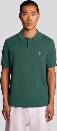 Lyle & Scott Lyle And Scott Mens Cotton Knitted Polo Shirt - Green - Size: 36