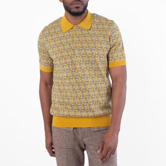 Fendi FF Labyrinth Intarsia Polo Shirt, Brand Size 52 ( US Size 42 )