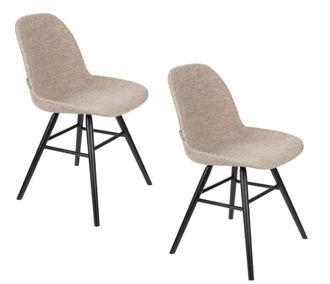 Zuiver Lote de 2 sillas de tela beige