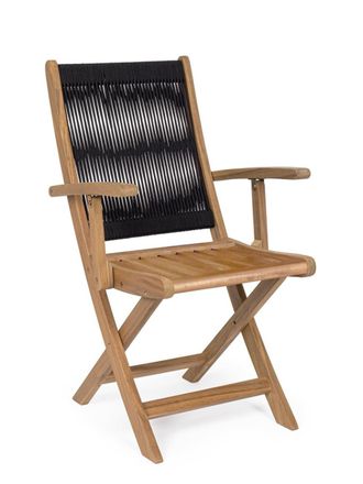 Outdoor Living Conjunto de 2 sillas de madera negra