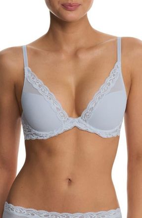 Natori Feathers Plunge T-Shirt Basics Bra in Frosted Sky at Nordstrom, Size 32Ddd